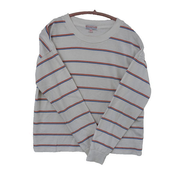 PJ Salvage Sweatshirt Top Womens Size Small Striped Oversize Fit Lounge Top - Picture 1 of 5